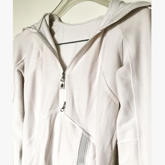 Like New Lululemon White Hooded Quarter Zip Jacket - Picture 2 of 5